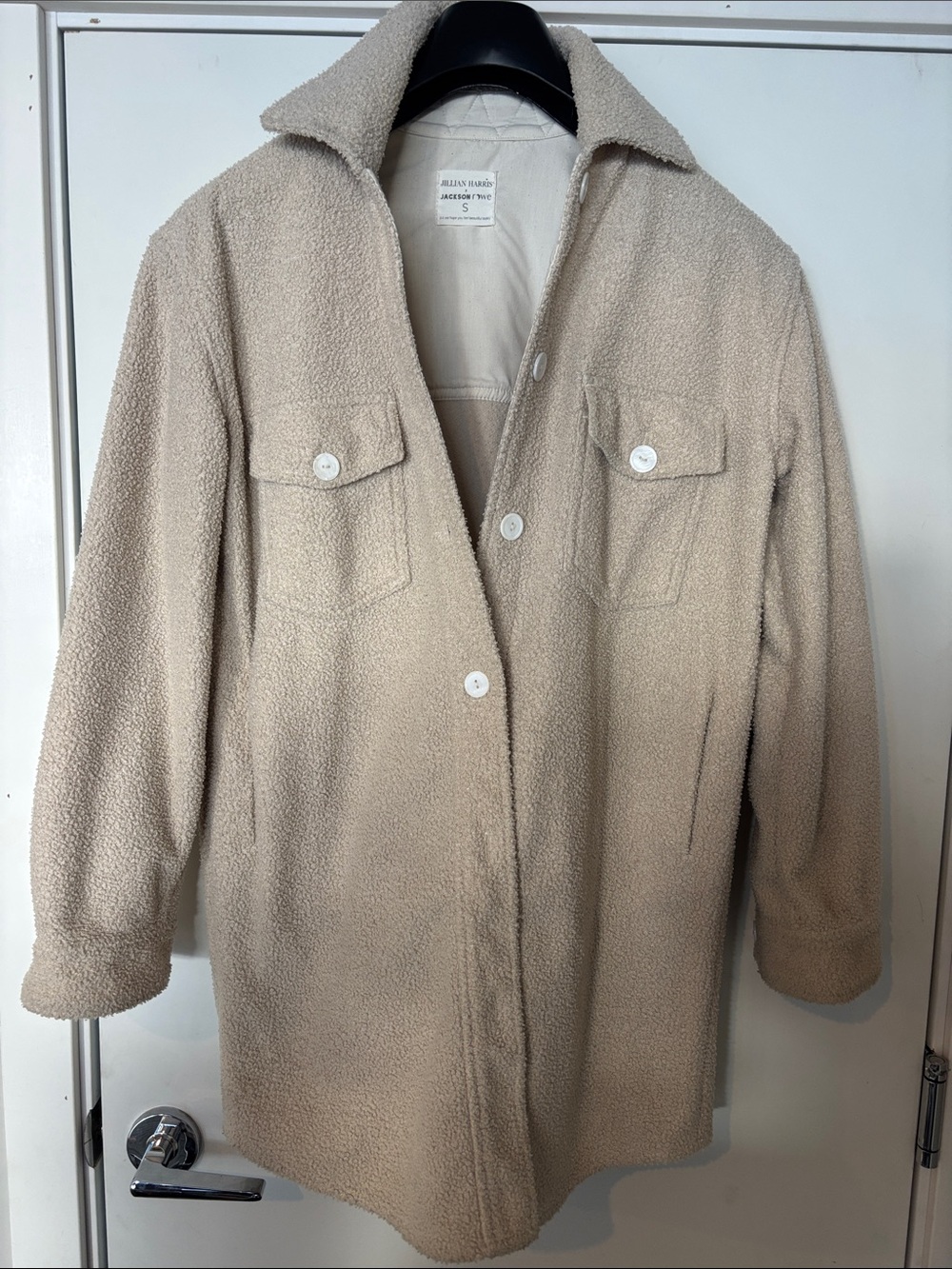 Jillian Harris x Jackson Rowe Beige Sherpa Coat